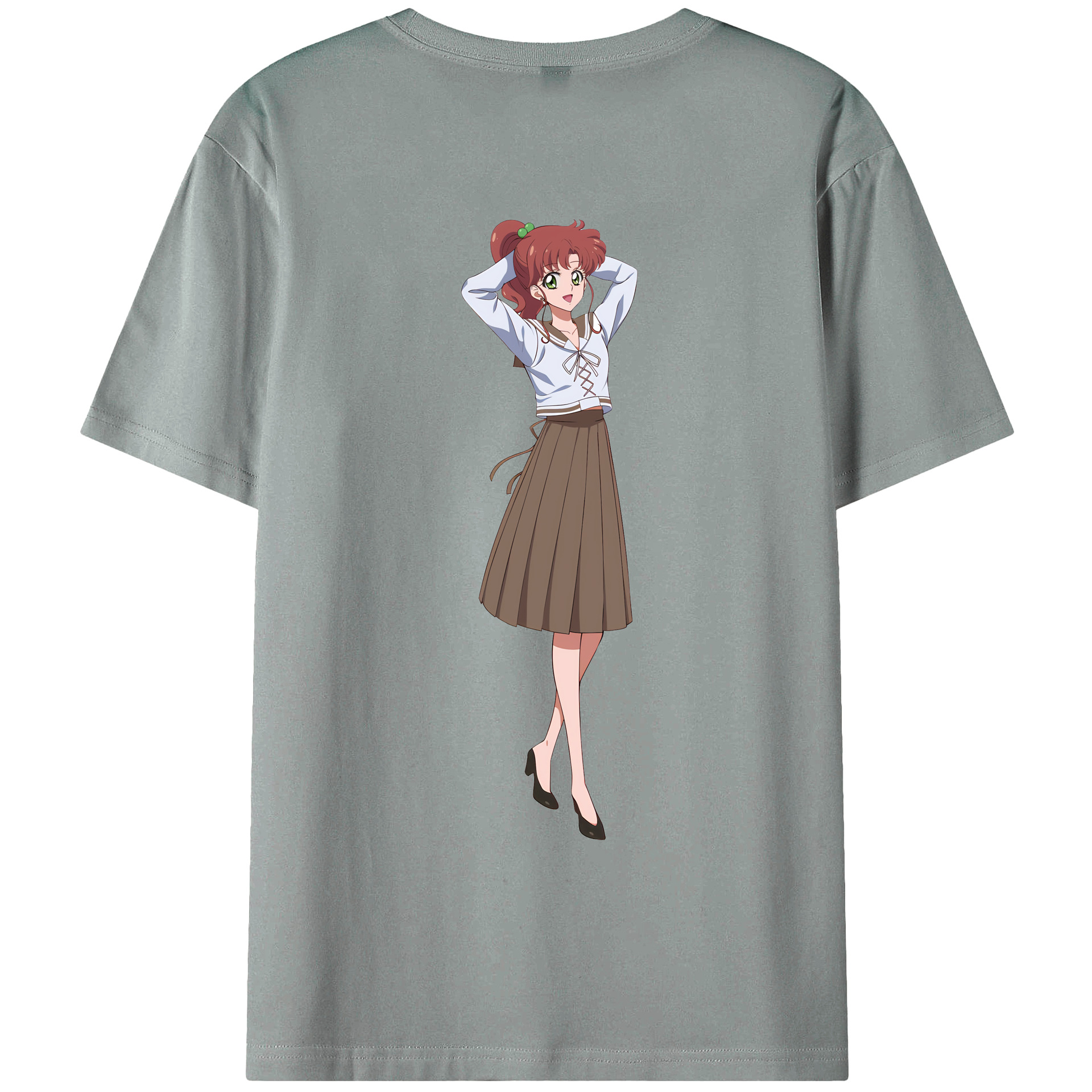 （画像用） 美少女戦士セーラームーン 木野 まこと きの まこと Sailor Moon Kino Makoto （セーラージュピター；Sailor Jupiter） 綿100％ メンズ半袖Tシャツ（バックプリント） 通気性